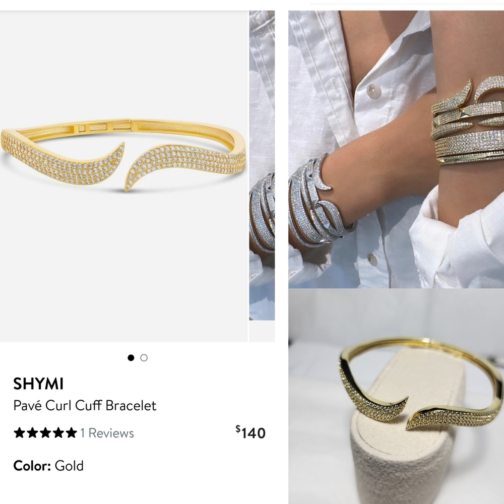 YMI Gold Pavé Curl Cuff Bracelet Pretty. Without Box.  # 117
